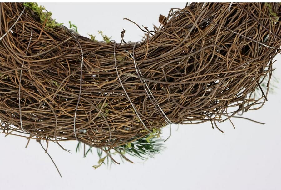 I.GE.A. Kunstkrans Natuurkrans dennentakken kegels twijgen Kerstkrans decoratieve krans adventskrans deurkrans kerstdecoratie (1 stuk) - Foto 2