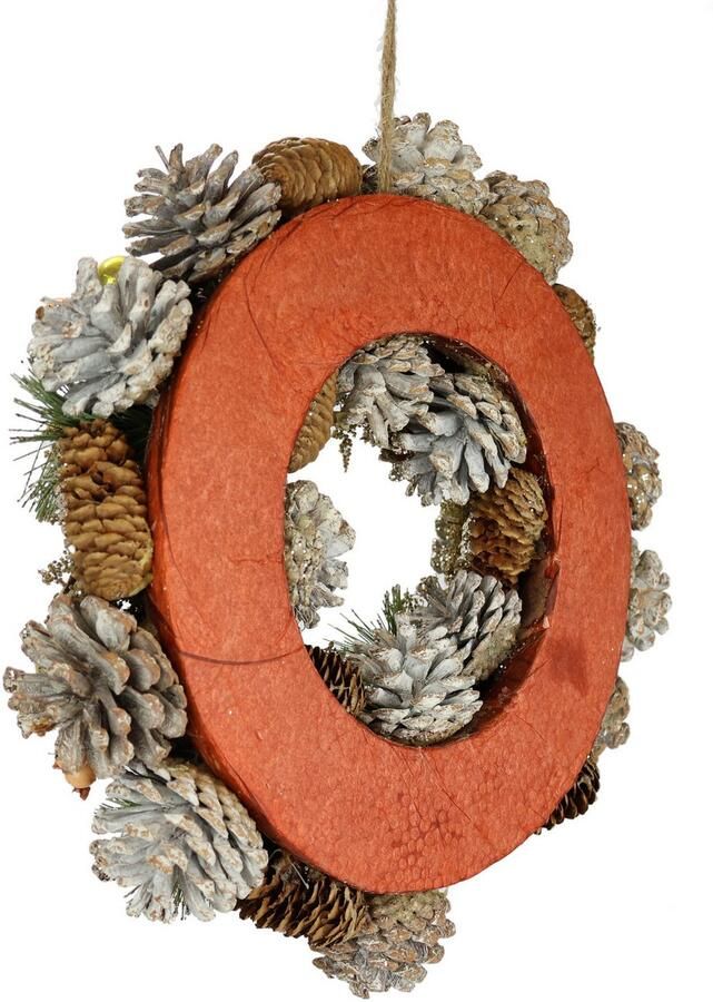 I.GE.A. Kunstkrans Natuurlijke krans kegels Met kerstballen dennen kegels bessen kerstkrans adventdecoratie (1 stuk) - Foto 2