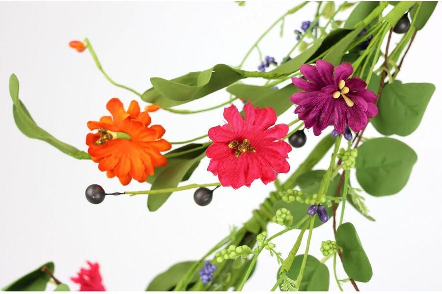 I.GE.A. Kunstplant Kunstmatige bloementak Madeliefje margriet slinger decoratie tak wijnstok - Foto 3