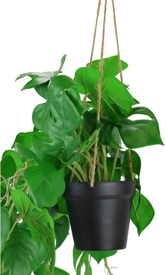 I.GE.A. Kunstplant Kunstmatige monstera hangende splitphilo hangmand Kamerplant struik decorplant groenplant zijdenplant decorplant (1 stuk) - Foto 2