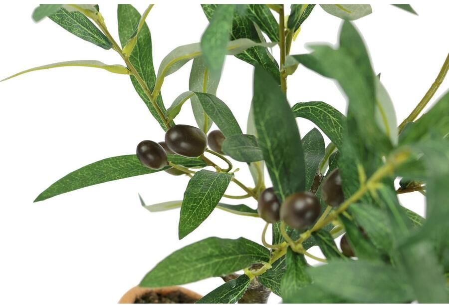 I.GE.A. Kunstplant Kunstmatige olijfboom met zwarte vruchten Olijf mediterrane olijfboom groenplant kunstboom decoratieboom (1 stuk) - Foto 3