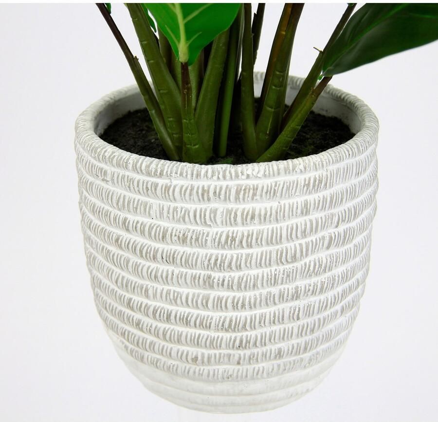 I.GE.A. Kunstplant Spathiphyllum in pot anthurium calla flamingobloem exotische plant met witte bloemen (1 stuk) - Foto 2