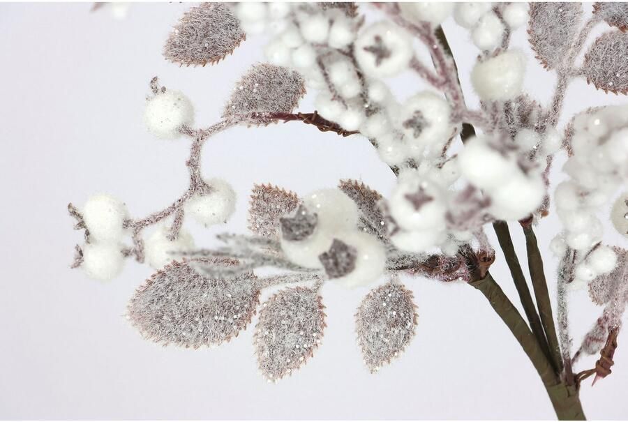 I.GE.A. Kunsttak Bessen tak met bevroren kegels set van 2 kunstmatige tak bloem kerstdecoratie decoratieve tak decoratie (2 stuks) - Foto 3
