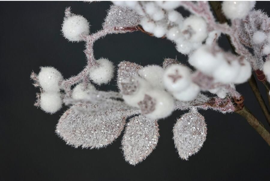 I.GE.A. Kunsttak Bessen tak met bevroren kegels set van 2 kunstmatige tak bloem kerstdecoratie decoratieve tak decoratie (2 stuks) - Foto 6
