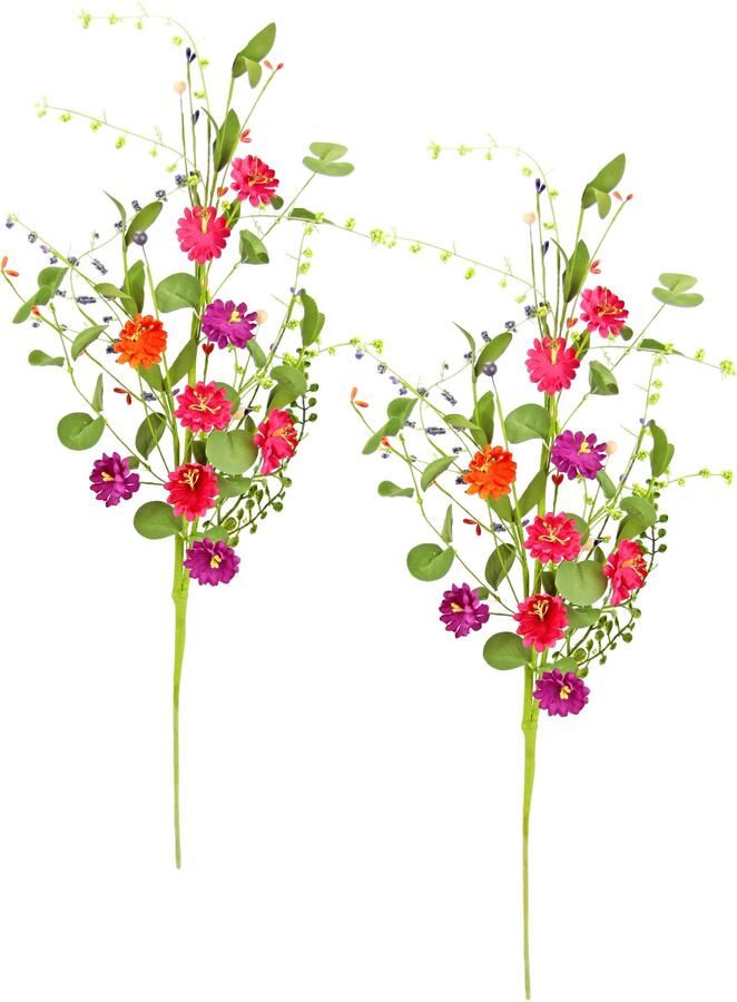 I.GE.A. Kunsttak Kunstmatige bloeitak 2er-set kunstbloem margriet madelief tak decoratietak enkele bloem - Foto 3