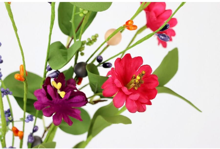 I.GE.A. Kunsttak Kunstmatige bloeitak 2er-set kunstbloem margriet madelief tak decoratietak enkele bloem