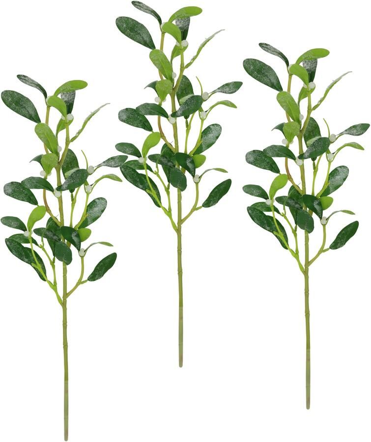 I.GE.A. Kunsttak Kunstmatige maretak met bessen set van 3 decoratieve tak voor slinger krans kerstdecoratie (3 stuks) - Foto 4