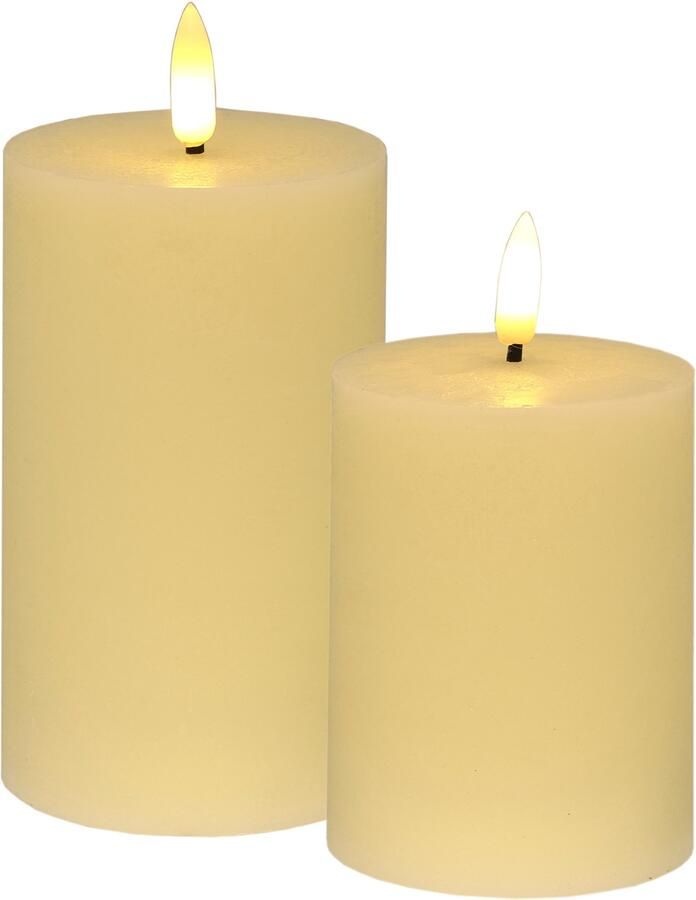 I.GE.A. Led-kaars LED echte waskaars 2-pack Met timer flikkerende stompkaars adventskaarsen adventskrans (2-delig) - Foto 2