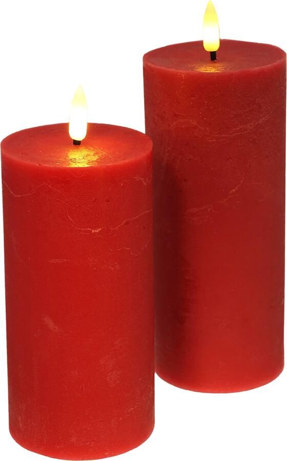 I.GE.A. Led-kaars LED echte waskaars 2-pack Met timer flikkerende stompkaars adventskaarsen adventskrans (2-delig) - Foto 2