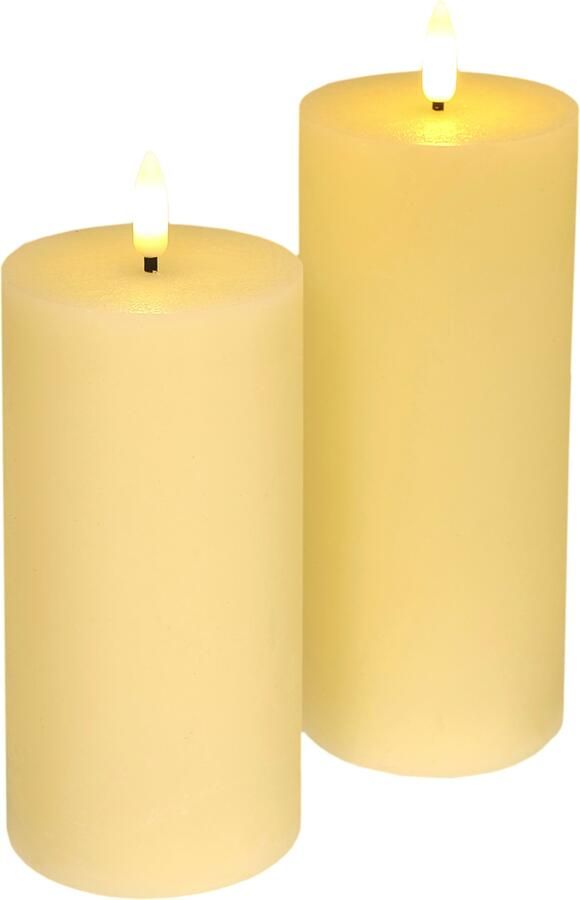 I.GE.A. Led-kaars LED echte waskaars 2-pack Met timer flikkerende stompkaars adventskaarsen adventskrans (2-delig) - Foto 2