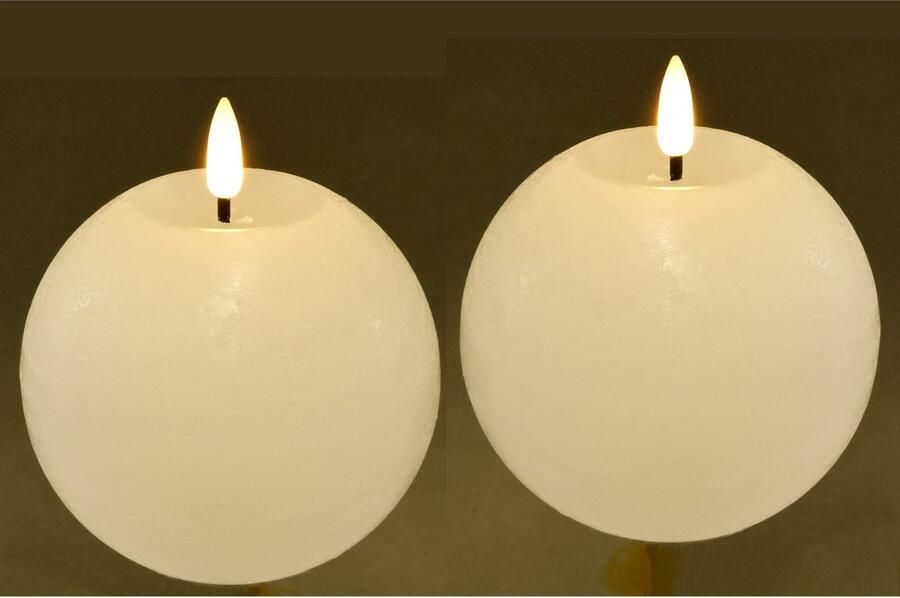 I.GE.A. Led-kaars LED echte waskaars 2-pack Met timer flikkerende stompkaars adventskaarsen adventskrans