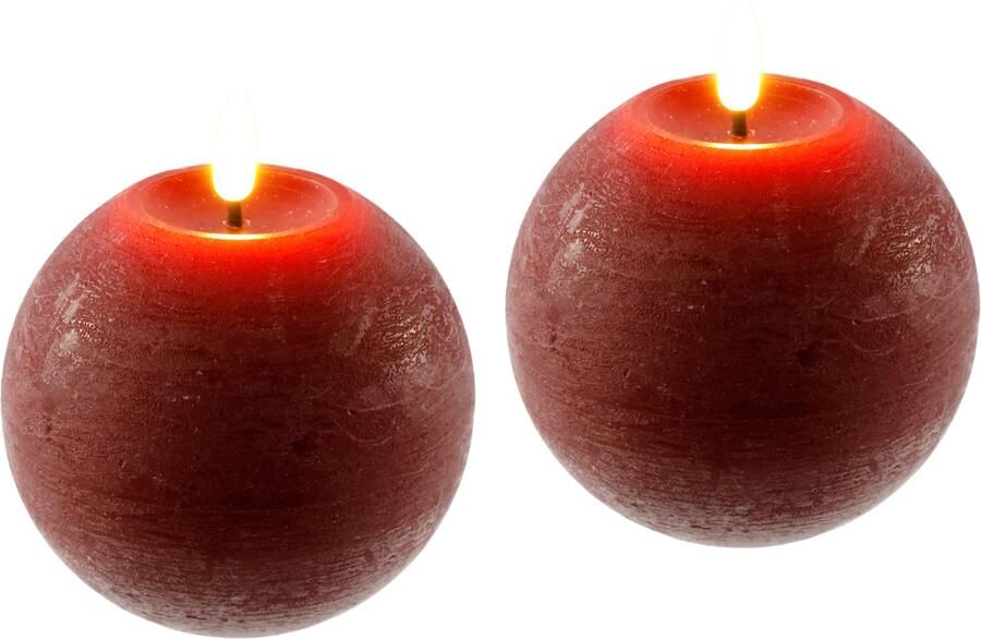 I.GE.A. Led-kaars LED echte waskaars 2-pack Met timer flikkerende stompkaars adventskaarsen adventskrans