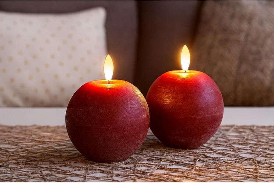 I.GE.A. Led-kaars LED echte waskaars 2-pack Met timer flikkerende stompkaars adventskaarsen adventskrans - Foto 2