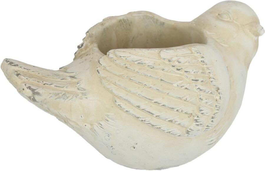 I.GE.A. Plantenbak Cement plantenpot vogel Emmers bloempot plantenbak voor vetplanten tuindecoratie terrasdecoratie (1 stuk)