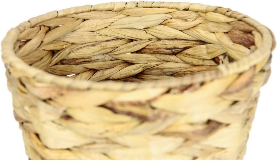 I.GE.A. Plantenbak Pot van waterhyacint 2-delig set waterhyacint vaas bloempot gevlochten bloempot vaas mand - Foto 3