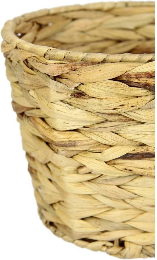 I.GE.A. Plantenbak Pot van waterhyacint 2-delig set waterhyacint vaas bloempot gevlochten bloempot vaas mand - Foto 2