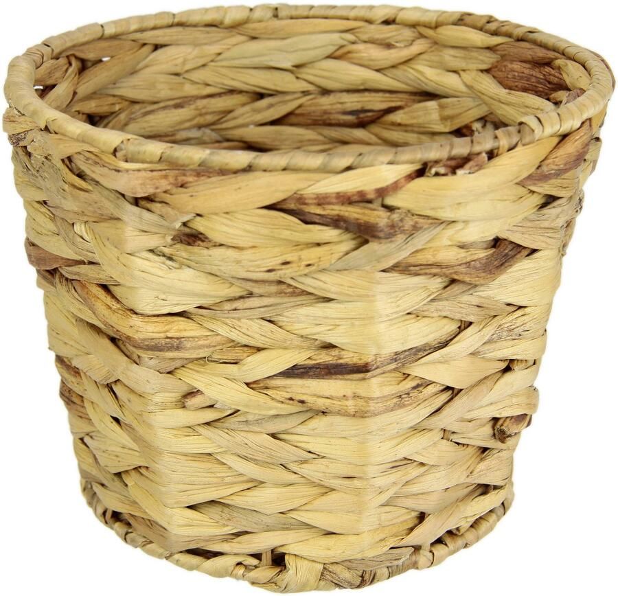 I.GE.A. Plantenbak Pot van waterhyacint 2-delig set waterhyacint vaas bloempot gevlochten bloempot vaas mand