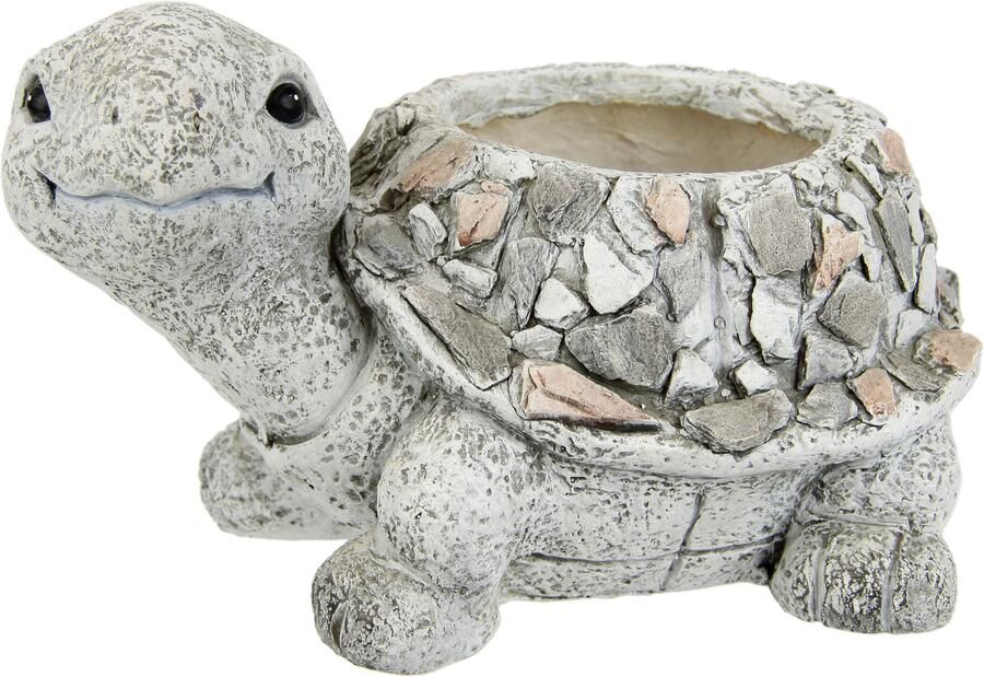 I.GE.A. Plantenbak Schildpad van magnesium Bloempot emmer bloempot plantenbak decoratie dier om te beplanten (1 stuk)