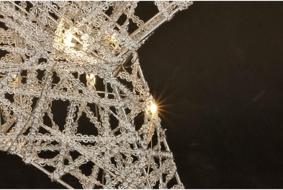 I.GE.A. Sierster LED ster met timer 33 cm Decoratie warmwitte verlichte ster kerstdecoratie kerstster goudkleur (1 stuk) - Foto 2