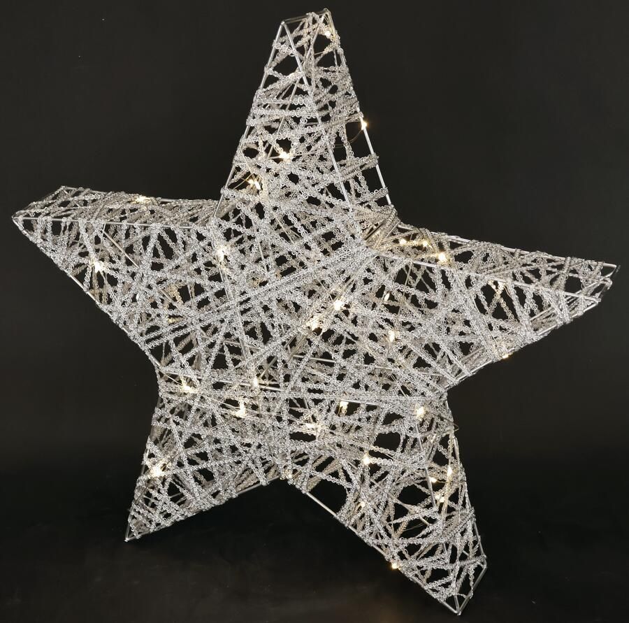 I.GE.A. Sierster LED ster met timer 45 cm Decoratie warmwitte verlichte ster kerstdecoratie kerstster goudkleur (1 stuk) - Foto 2