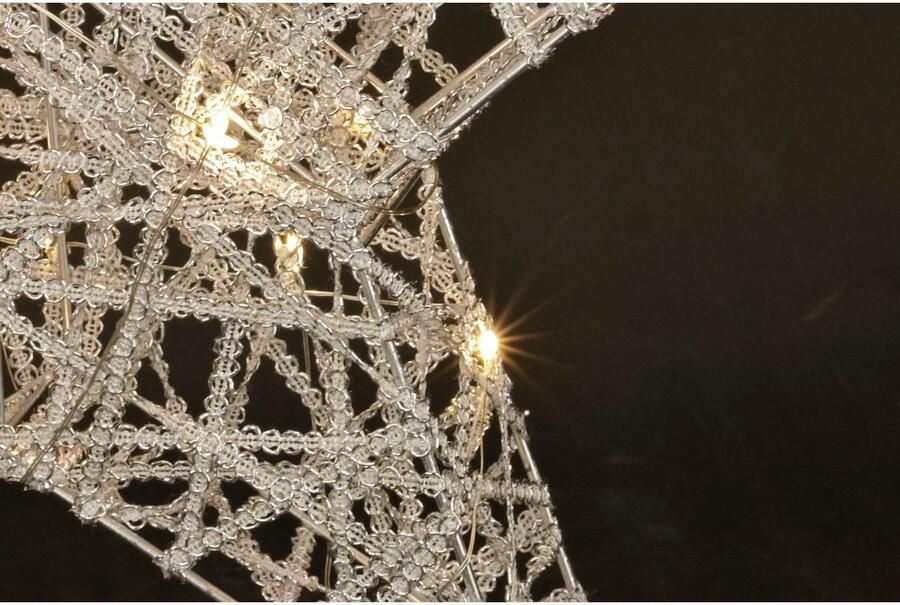 I.GE.A. Sierster LED ster met timer 45 cm Decoratie warmwitte verlichte ster kerstdecoratie kerstster goudkleur (1 stuk)