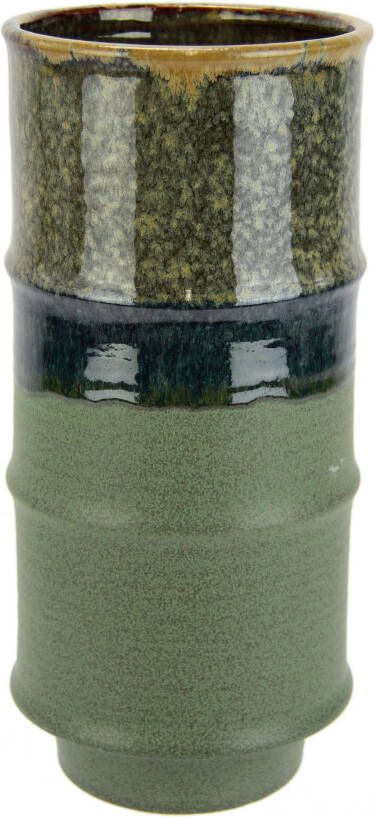 I.GE.A. Siervaas Blumenvase aus Keramik geriffelt Zylinderform matt glänzend (1 stuk)