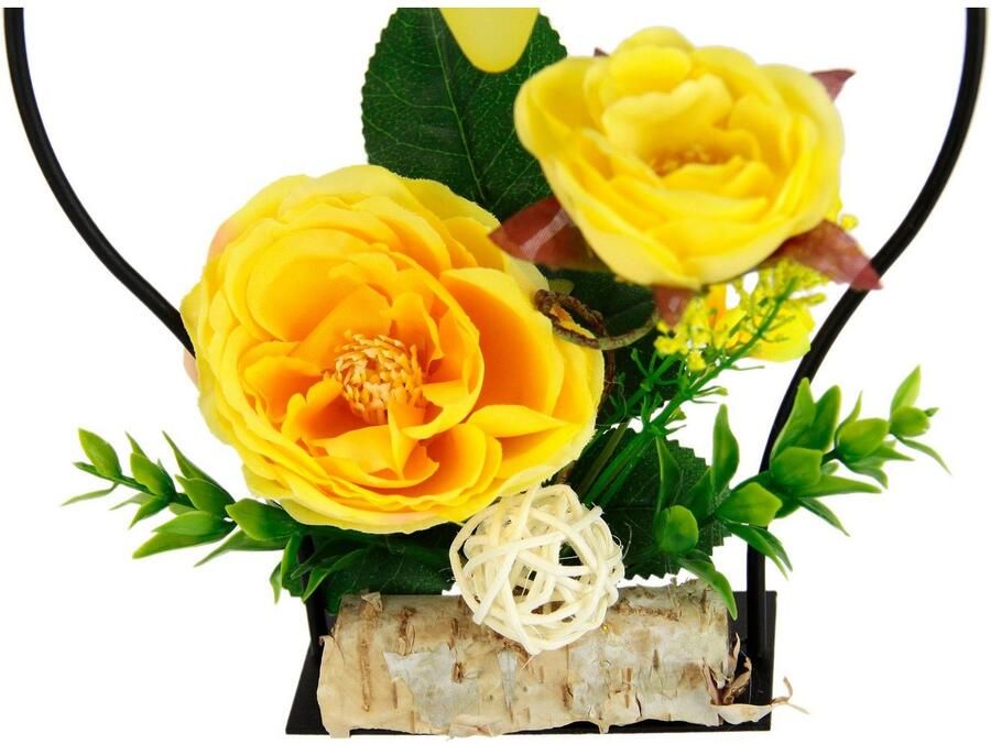 I.GE.A. Waxinelichthouder Rosé Metaal glas inzet theelichtkaars kunstbloemen kaarsenhouder advent 3D - Foto 3