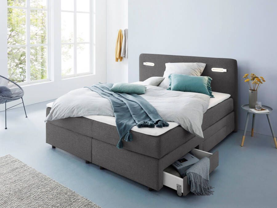 INOSIGN Boxspring Luan Laden ledverlichting en topmatras in breedte 120 cm en 180 cm - Foto 14