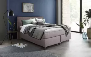 INOSIGN Boxspring Zahara incl. topmatras bijzondere highlight: opgestikte jeanszakken look