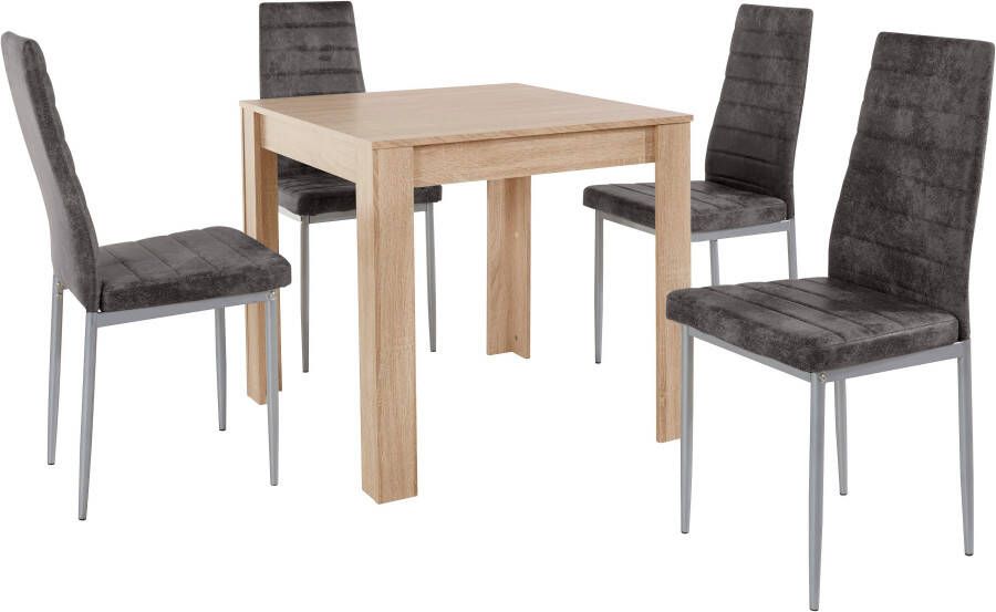 INOSIGN Eethoek 0 met eettafel lynn breedte 80 cm en 4 x stoel kate (set 5-delig) - Foto 6