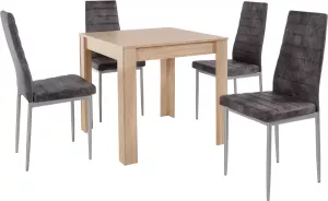 INOSIGN Eethoek 0 met eettafel lynn breedte 80 cm en 4 x stoel kate (set 5-delig)