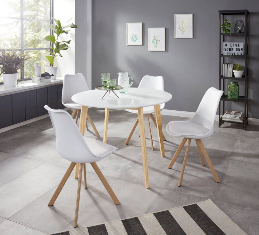 INOSIGN Eethoek LEVENT bestaand uit 4 lazio stoelen en de cody tafel (set 5-delig)