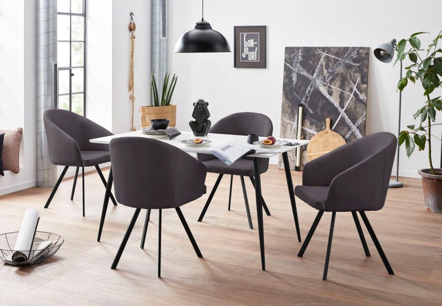 INOSIGN Eethoek BARRY met 4 stoelen (set 5-delig) - Foto 6