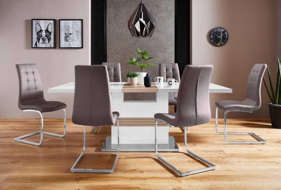 INOSIGN Eethoek Perez Lola met 4 stoelen tafel uittrekbaar breedte 160-200 cm (set 5-delig) - Foto 5
