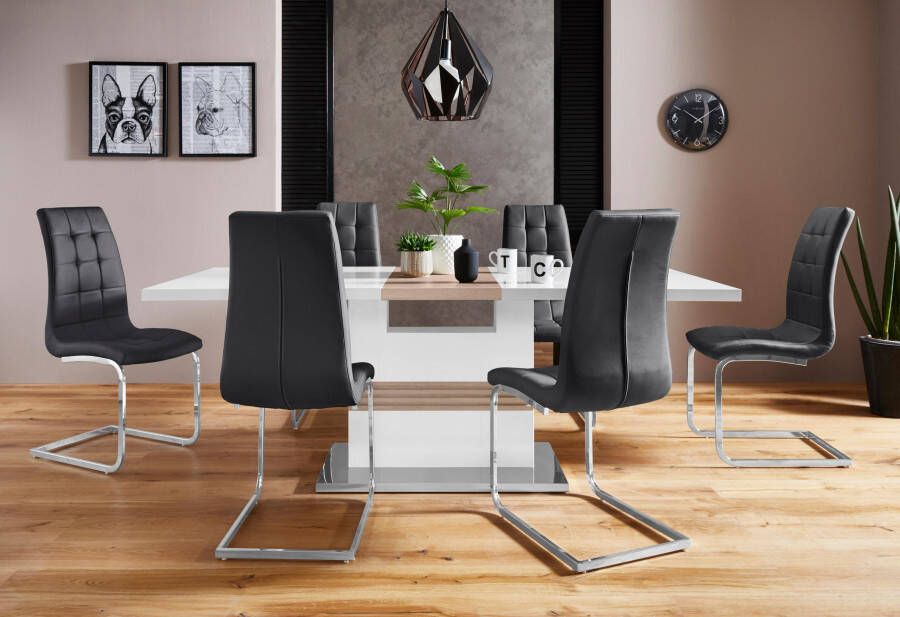 INOSIGN Eethoek Perez Lola met 4 stoelen tafel uittrekbaar breedte 160-200 cm (set 5-delig) - Foto 5