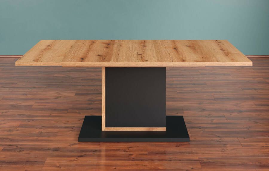 INOSIGN Eettafel Premont Uittrekbaar ca. 160-200 cm rechthoekig modern eiken zwart (1 stuk) - Foto 1