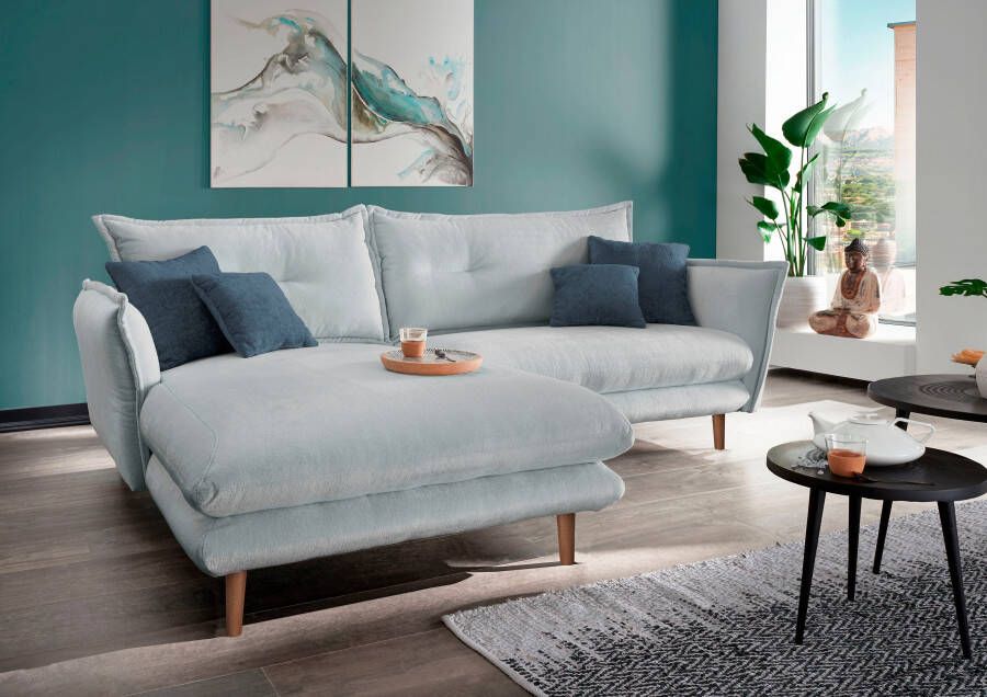 INOSIGN Hoekbank Lazio modern en comfortabel smalle armleuningen geweldige detailafwerking