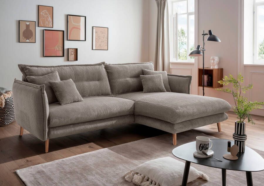 INOSIGN Hoekbank Lazio modern en comfortabel smalle armleuningen geweldige detailafwerking - Foto 7