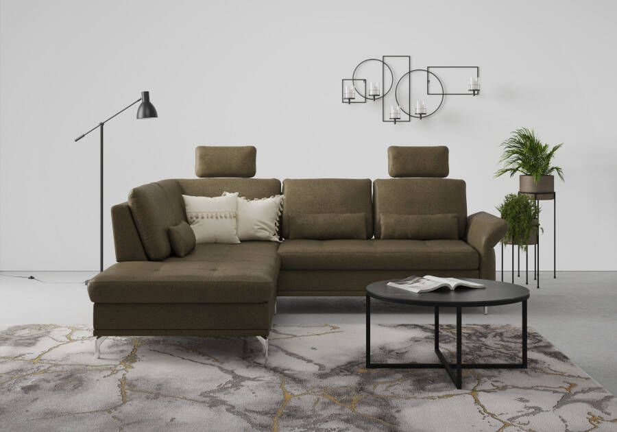 INOSIGN Hoekbank Palm Beach L-vorm Binnenvering met zitdiepteverstelling naar keuze met slaapfunctie