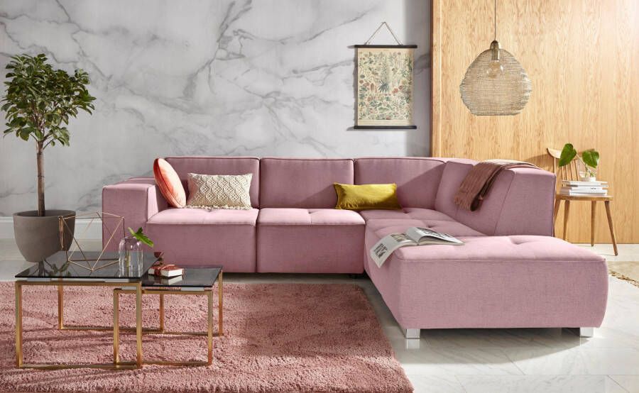 INOSIGN Hoekbank Sapporo L-vorm naar keuze slaapfunctie of verstelbare zitdiepte binnenvering - Foto 6