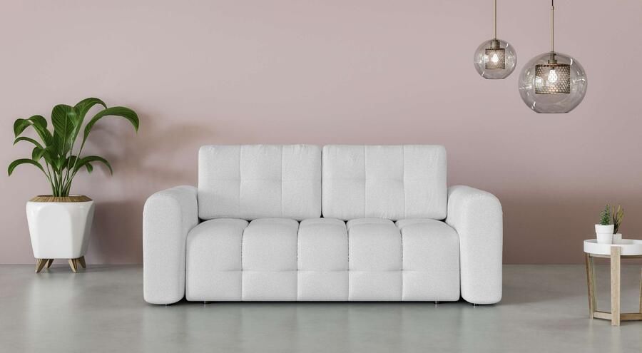 INOSIGN 2-zitsbank Manilla trendy stiksels 2 rugkussens B D H 195 107 91 cm met golfondersteuning in verschillende materialen en kleuren - Foto 5