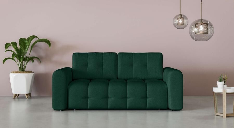 INOSIGN 2-zitsbank Manilla trendy stiksels 2 rugkussens B D H 195 107 91 cm met golfondersteuning in verschillende materialen en kleuren - Foto 5