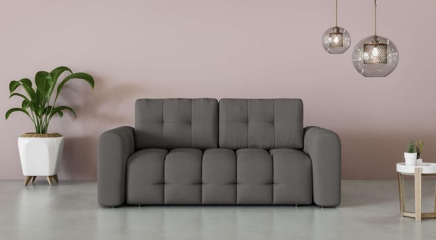 INOSIGN 2-zitsbank Manilla trendy stiksels 2 rugkussens B D H 195 107 91 cm met golfondersteuning in verschillende materialen en kleuren - Foto 5