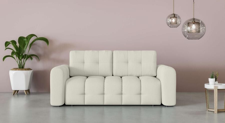 INOSIGN 2-zitsbank Manilla trendy stiksels 2 rugkussens B D H 195 107 91 cm met golfondersteuning in verschillende materialen en kleuren - Foto 6