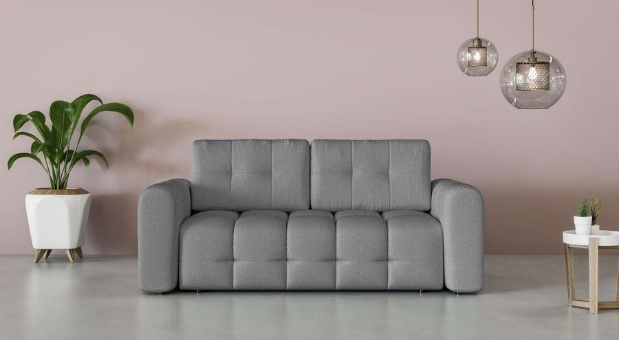 INOSIGN 2-zitsbank Manilla trendy stiksels 2 rugkussens B D H 195 107 91 cm met golfondersteuning in verschillende materialen en kleuren - Foto 5