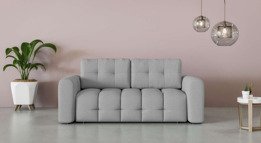 INOSIGN 2-zitsbank Manilla trendy stiksels 2 rugkussens B D H 195 107 91 cm met golfondersteuning in verschillende materialen en kleuren - Foto 5