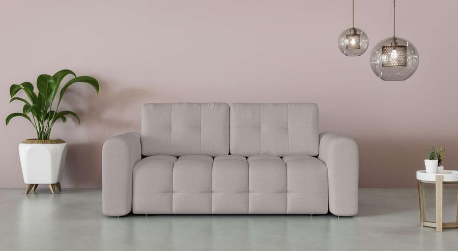 INOSIGN 2-zitsbank Manilla trendy stiksels 2 rugkussens B D H 195 107 91 cm met golfondersteuning in verschillende materialen en kleuren - Foto 5