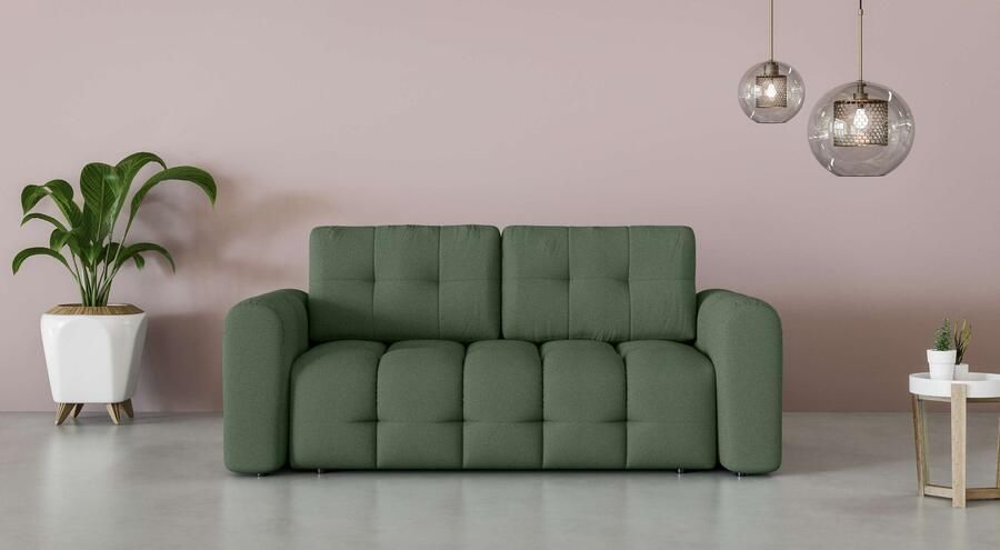 INOSIGN 2-zitsbank Manilla trendy stiksels 2 rugkussens B D H 195 107 91 cm met golfondersteuning in verschillende materialen en kleuren - Foto 5