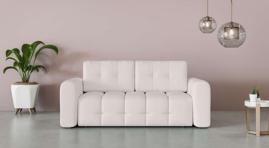 INOSIGN 2-zitsbank Manilla trendy stiksels 2 rugkussens B D H 195 107 91 cm met golfondersteuning in verschillende materialen en kleuren - Foto 5