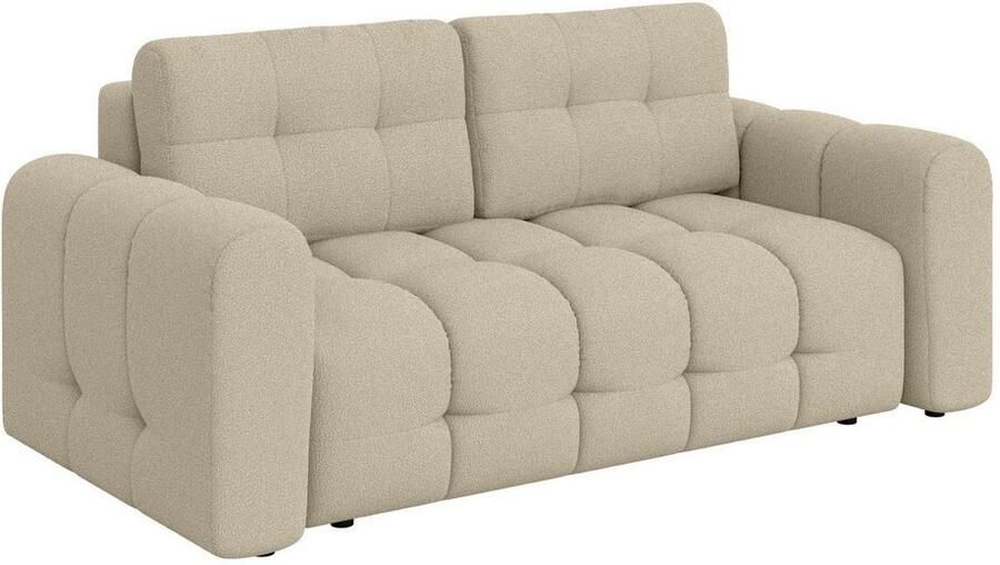 INOSIGN 2-zitsbank Manilla trendy stiksels 2 rugkussens B D H 195 107 91 cm met golfondersteuning in verschillende materialen en kleuren